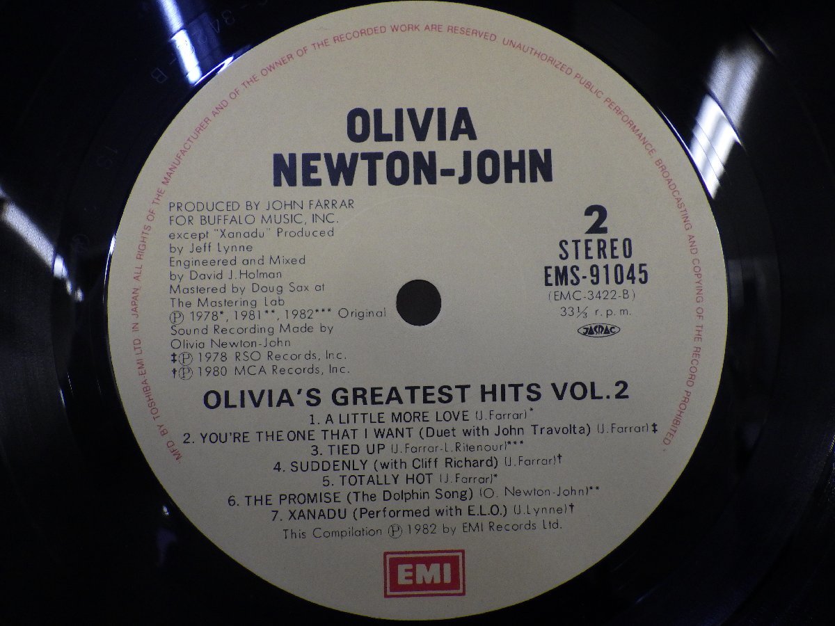 LP レコード 帯 Olivia Newton John OLIVIA'S Greatest Hits Vol.2 オリビア ニュートン ジョン O N J グレイテスト ヒッツ 【VG+】 D5595Z_画像6