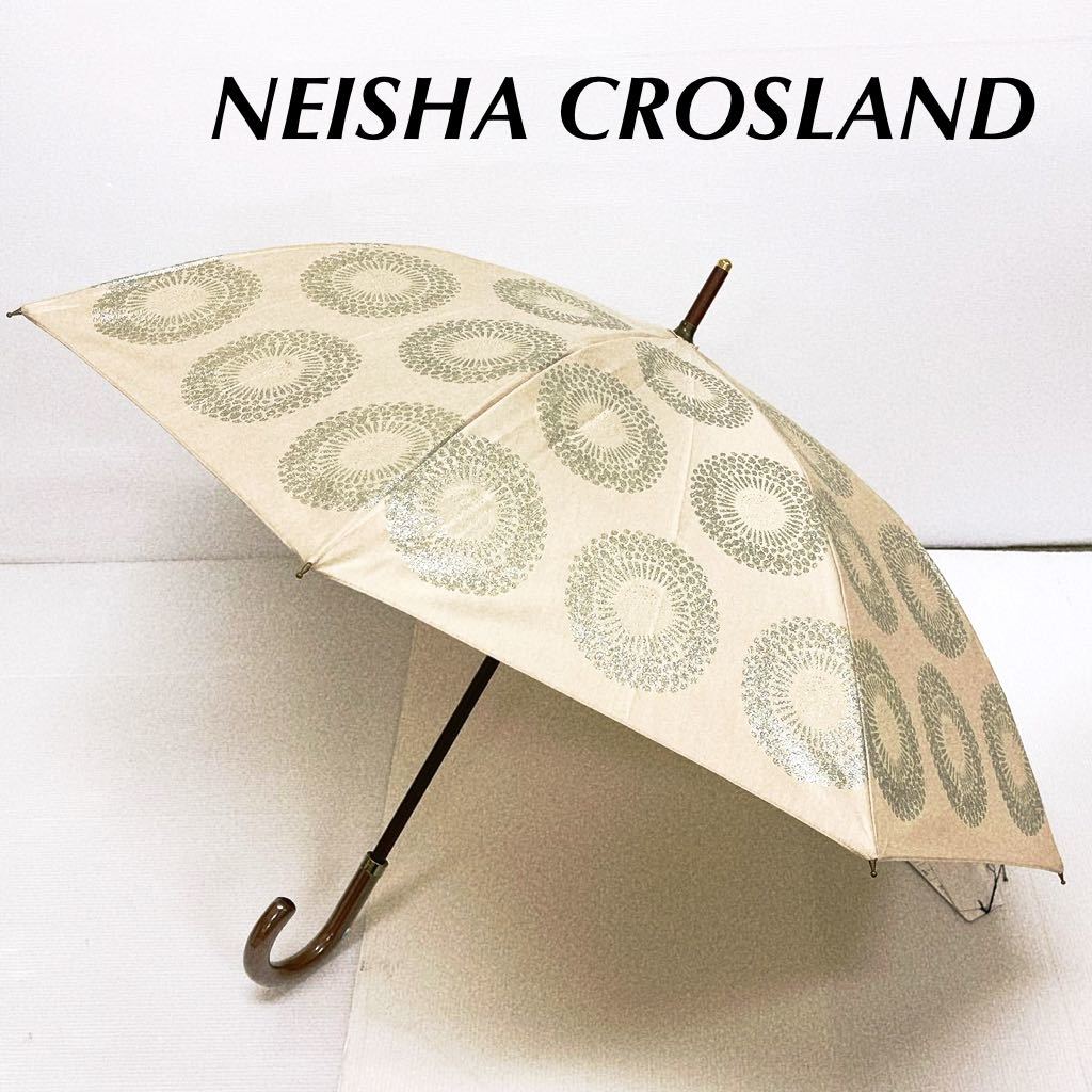 新品51985　NEISHA CROSLAND ネイシャクロスランド＊ベージュ　ラメ UV加工晴雨兼用日傘雨傘 遮熱効果　ムーンバット_画像1