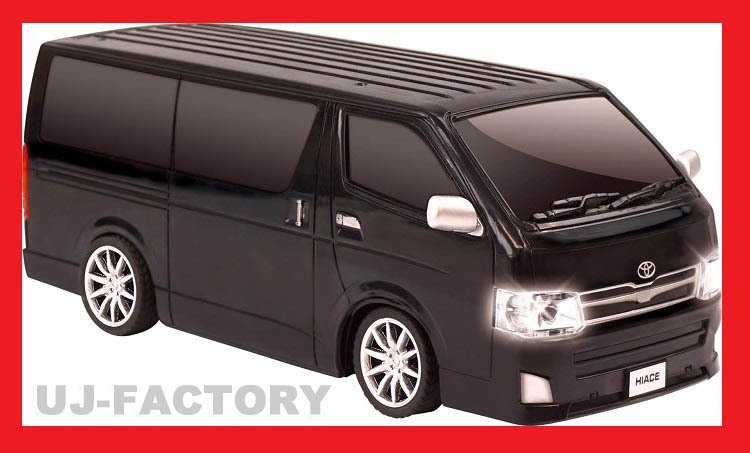 【1/24スケール・RCカー/トヨタ公認】★TOYOTA HIACE（ハイエース）ローダウン仕様/ブラック★27MHz フルファンクション・ヘッドライト点灯_画像1