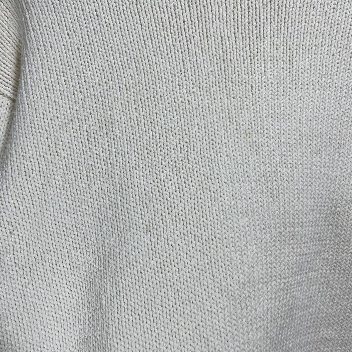 ■ ビンテージ BANANA REPUBLIC バナリパ 無地 コットン ニット セーター サイズS ホワイト アメカジ ■_画像3