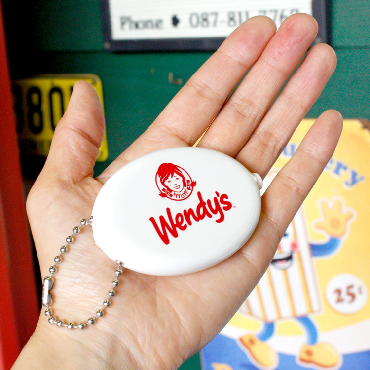 ラバーコインケース WENDY'S ウエンディーズ ホワイト かわいい レディース メンズ 小銭入れ コインケース キーホルダー_画像2