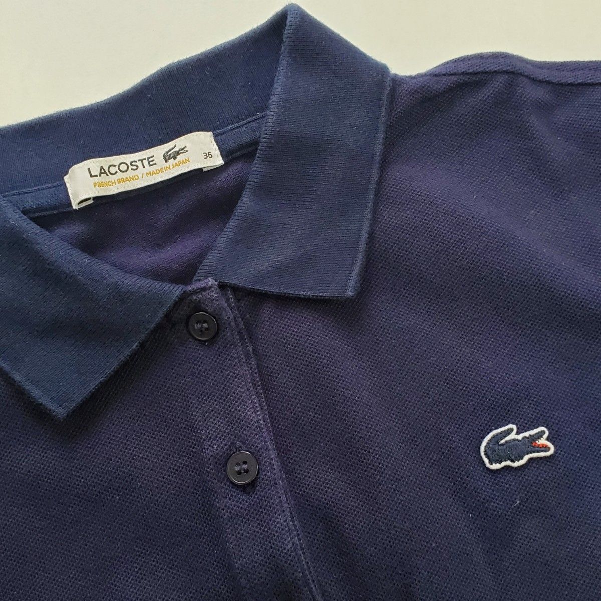 LACOSTE ラコステ ポロシャツ ネイビー 紺 ストレッチ ピケ ポロシャツ マリーン 紺色 36 36号 サイズ36 S M