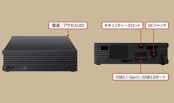 ★USB接続 外付けHDD 2TB★ BUFFALO【 HD-EDS2.0U3 】良品 ★No.V50の画像3