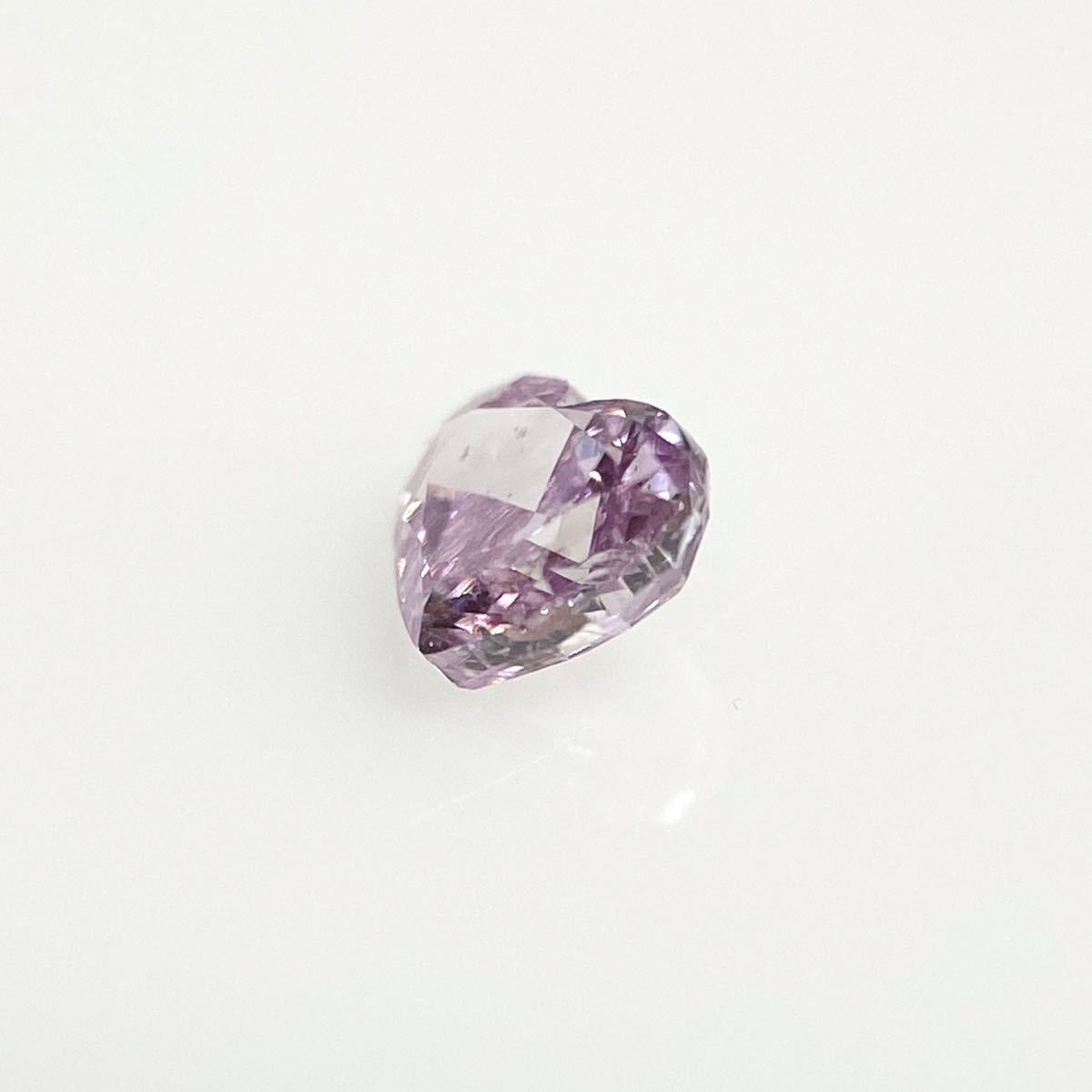 0.091ct FANCY PINK PURPLE I1 ハート ピンク