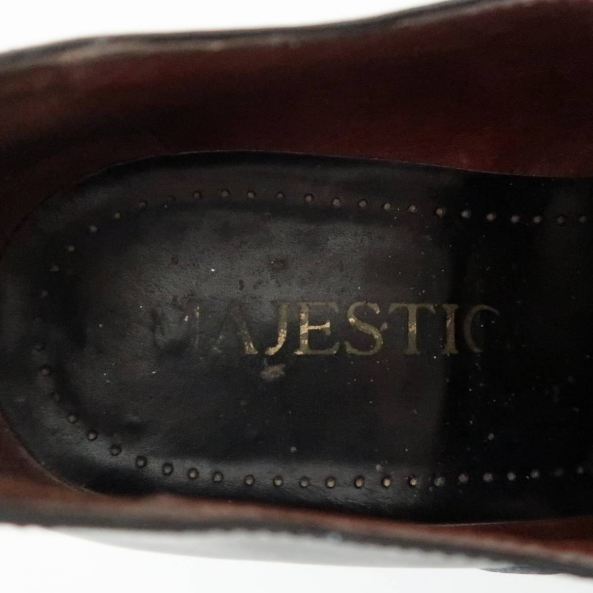 イタリア製 オールドMAJESTIC ブラックレザー キャップトゥオックスフォードシューズ 表記39/ビンテージ革靴24.5cm_画像10
