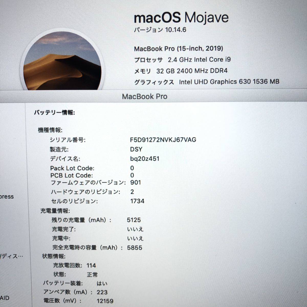 MacBook pro 15インチ 2019 i9 メモリ32GB SSD1TB | www.annugeo.com