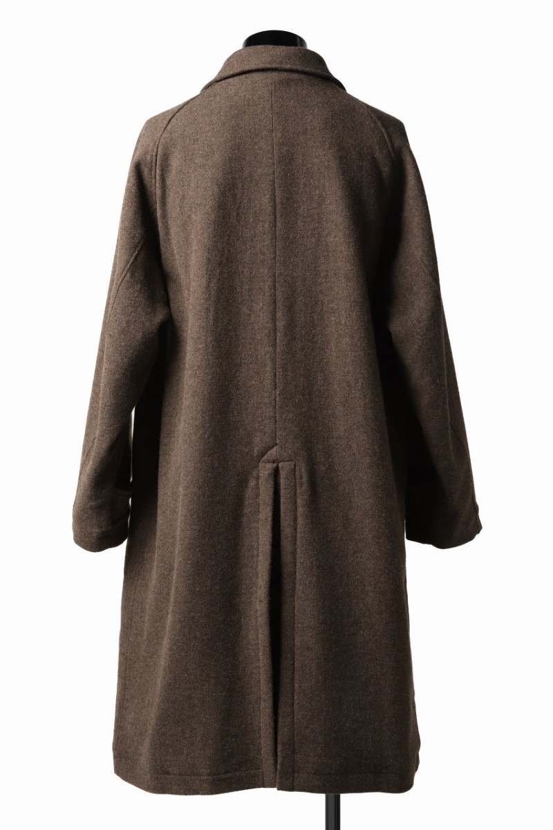 COLINA MAC COAT / BRITISH SUFFOLK TWEED (BROWN) コリーナ