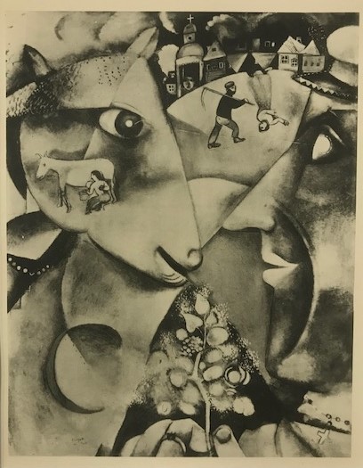 【特価】　≪　　マルク・シャガール　　≫　　コロタイプ版画　　MOI ET LE VILLAGE　　1928年　　MARC　CHAGALL