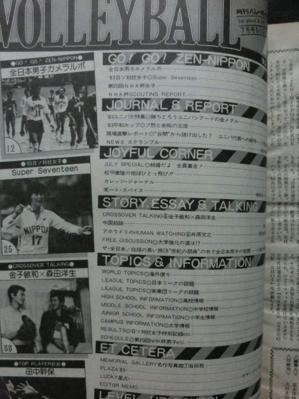 ☆『月刊バレーボール　昭和58年 1983年7月号 宮島恵子 大谷佐知代 廣紀江 中田久美 岩田稔 杉本公雄 藤田幸光 他』_画像8