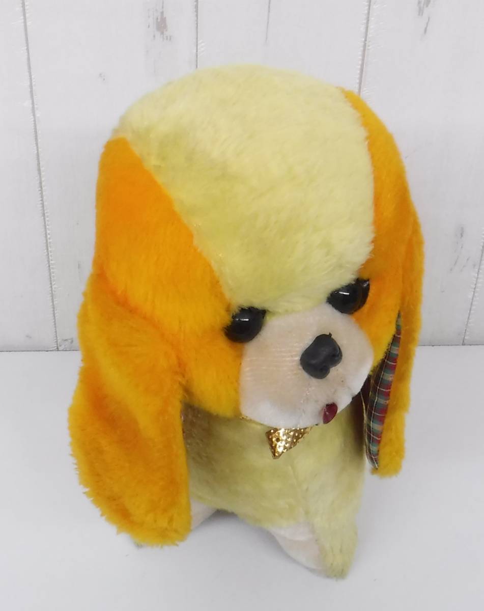  Showa Retro that time thing * retro soft toy * dog dog *NO.11 tag attaching yellow orange series shide . ear *34cm * antique retro pop 