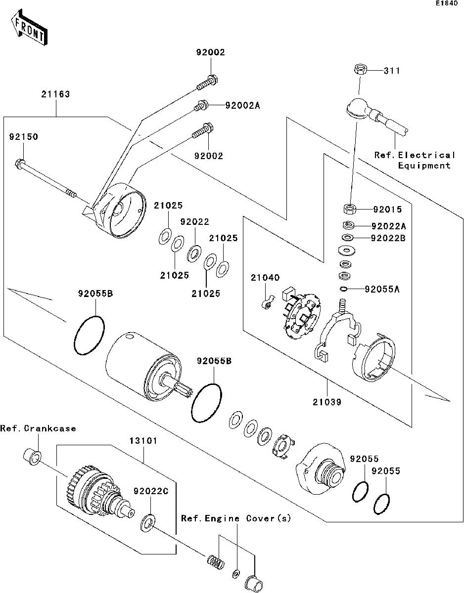 Kawasaki STX-15F'06 OEM section (Starter-Motor) parts Used [K9187-38]_画像3