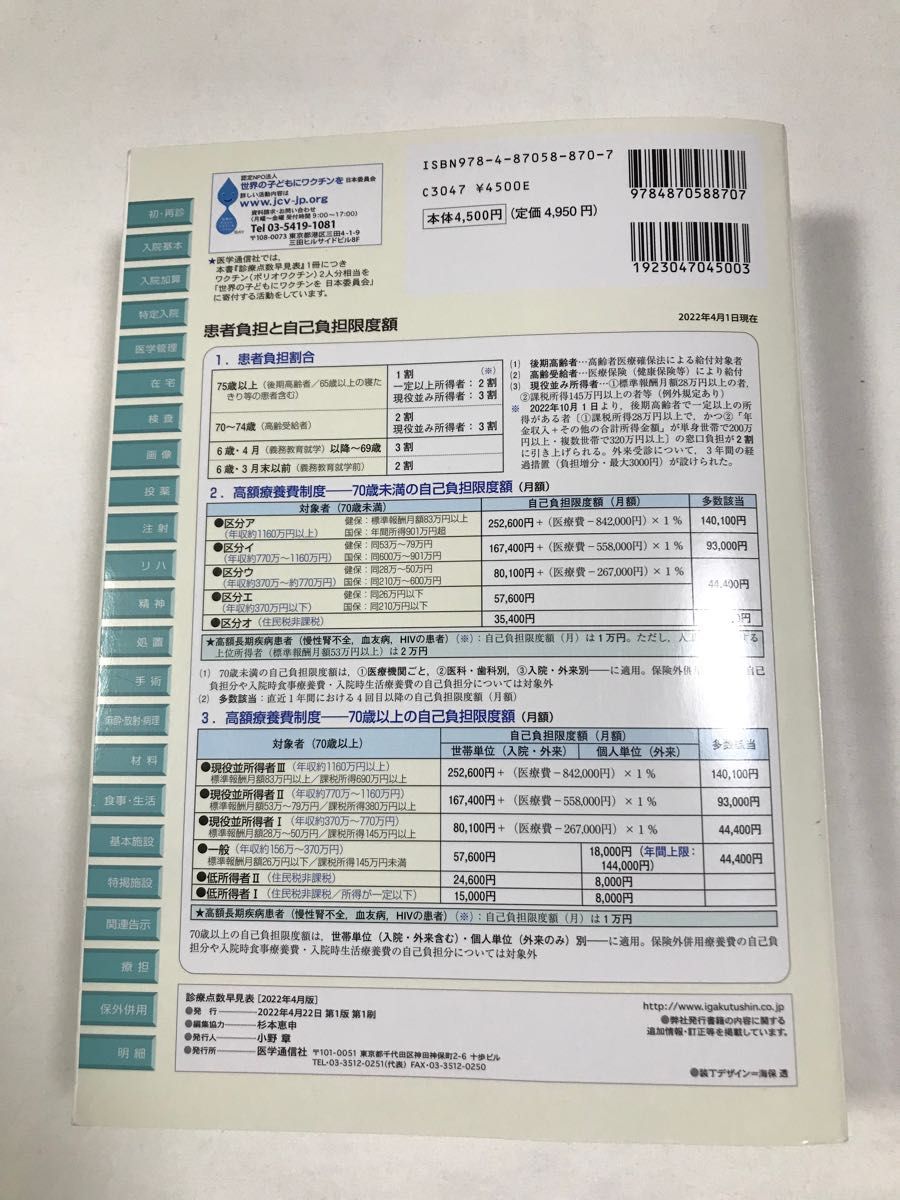診療点数早見表 2022年4月版 医学通信社|Yahoo!フリマ(旧 診療点数早見表 2022年4月版 医学通信社|Yahoo!フリマ(旧