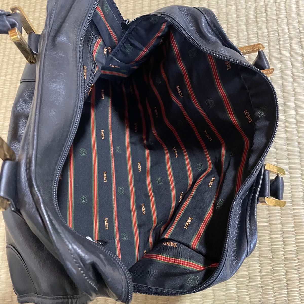 LOEWE ロエベ ハンドバック アマソナ 手提げ鞄 黒 本革 ゴールド金具