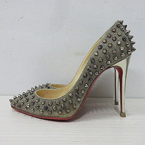 ◆ Christian Louboutin / クリスチャンルブタン / スパイク / ピンヒール / パンプス / サイズ36 / ラメ / ゴールド / スタッズ ◆_画像5