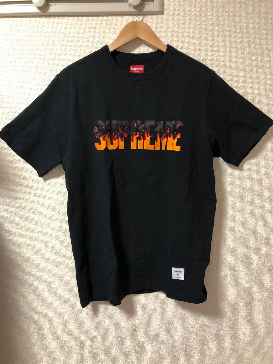 L】supreme Flame S/S Top tee black｜PayPayフリマ