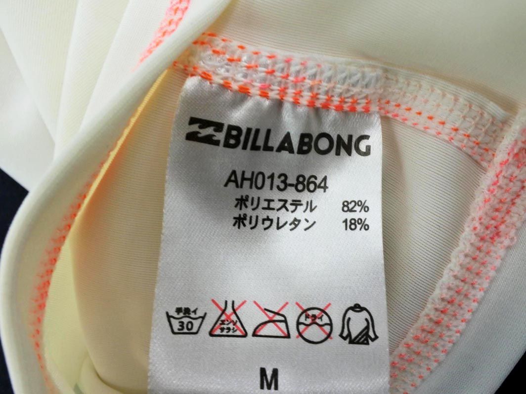 ネコポスOK BILLABONG ビラボン ボトルネック ロゴ ラッシュガード 水着 sizeM/オフホワイト ■◆ ☆ dda4 レディースの画像7