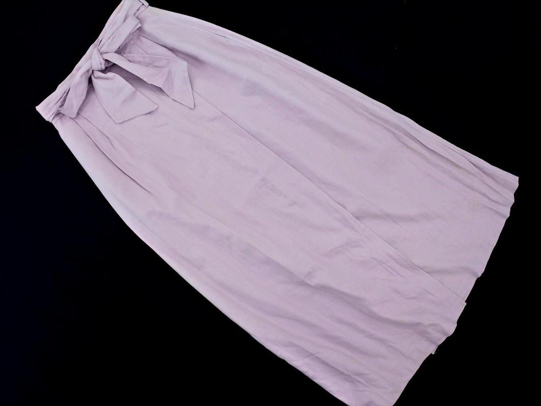 nano universe Nano Universe linen. long skirt size36/ lavender #* * dda7 lady's 