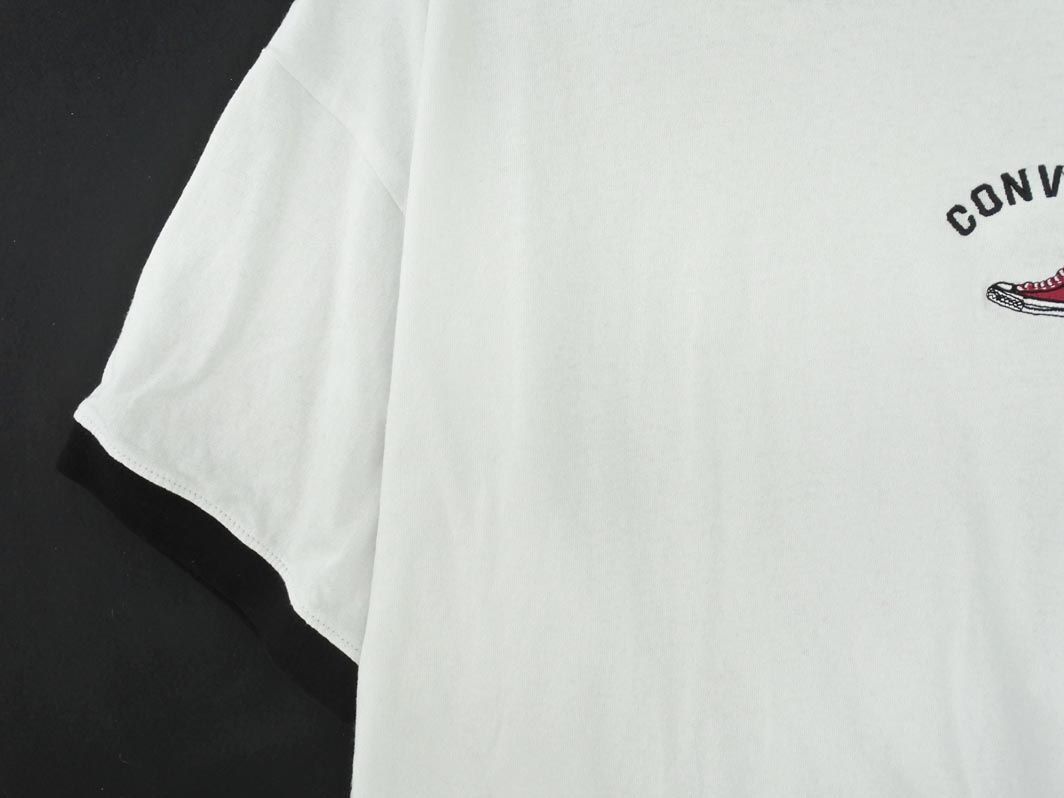 ネコポスOK CONVERSE コンバース 刺繍 Tシャツ sizeL/白 ■◆ ☆ ddb0 レディース_画像3