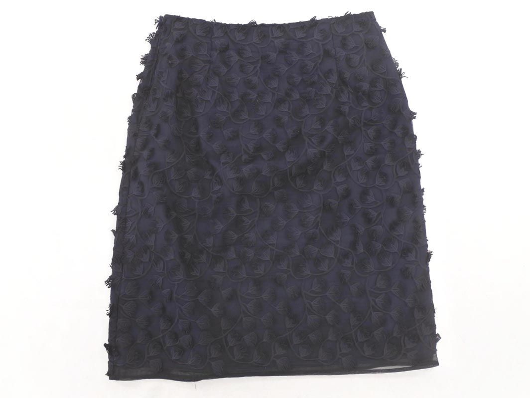  cat pohs OK SunaUna chu-ru embroidery tight skirt size38/ navy blue #* * ddb7 lady's 
