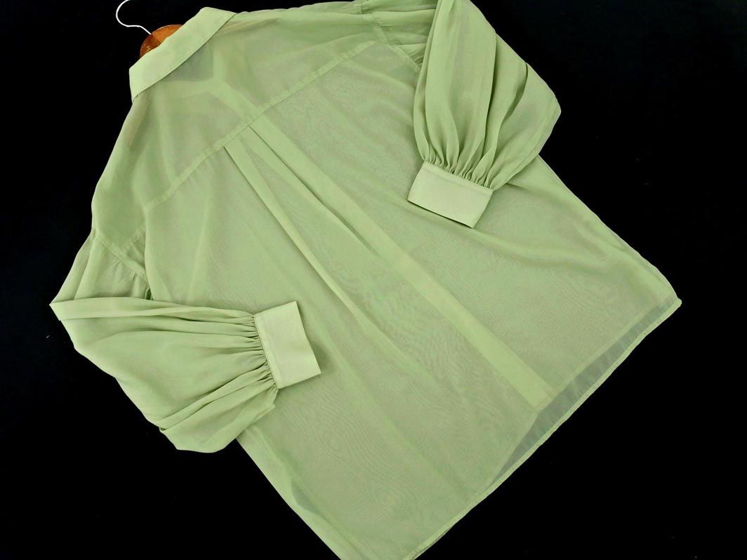  cat pohs OK INGNI wing volume sleeve sia- blouse shirt sizeM/ green #* * ddb9 lady's 