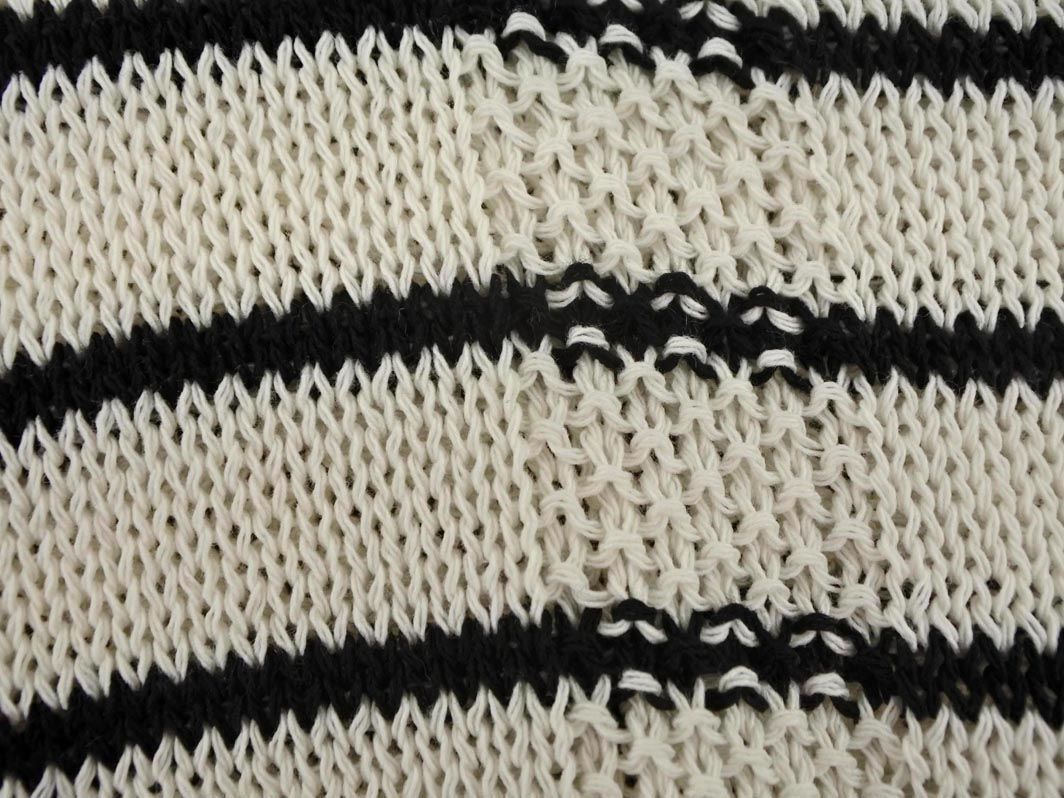  free z mart border summer knitted sweater sizeF/ white x black #* * ddc4 lady's 