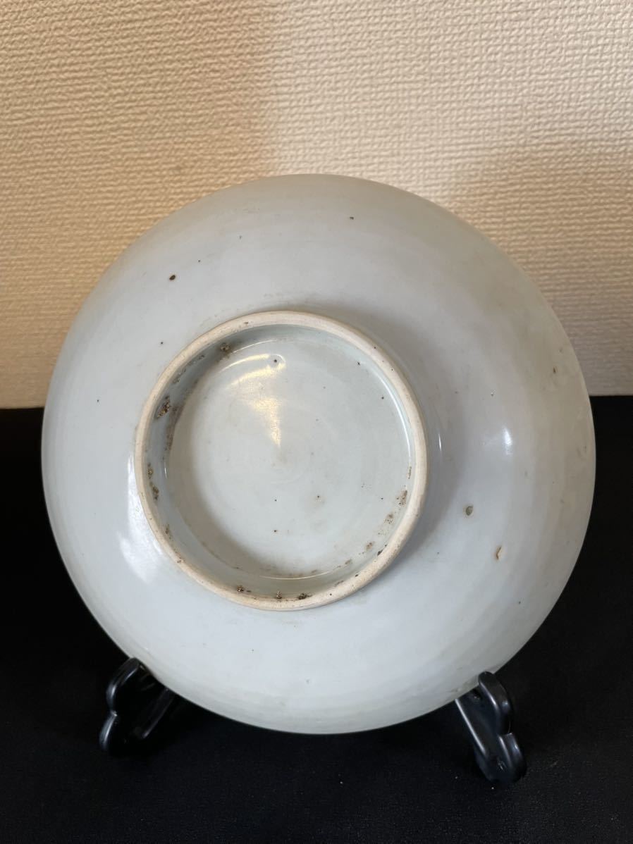 中国美術品 古玩　明清時代　染付大皿　道具　中皿 時代物　_画像8