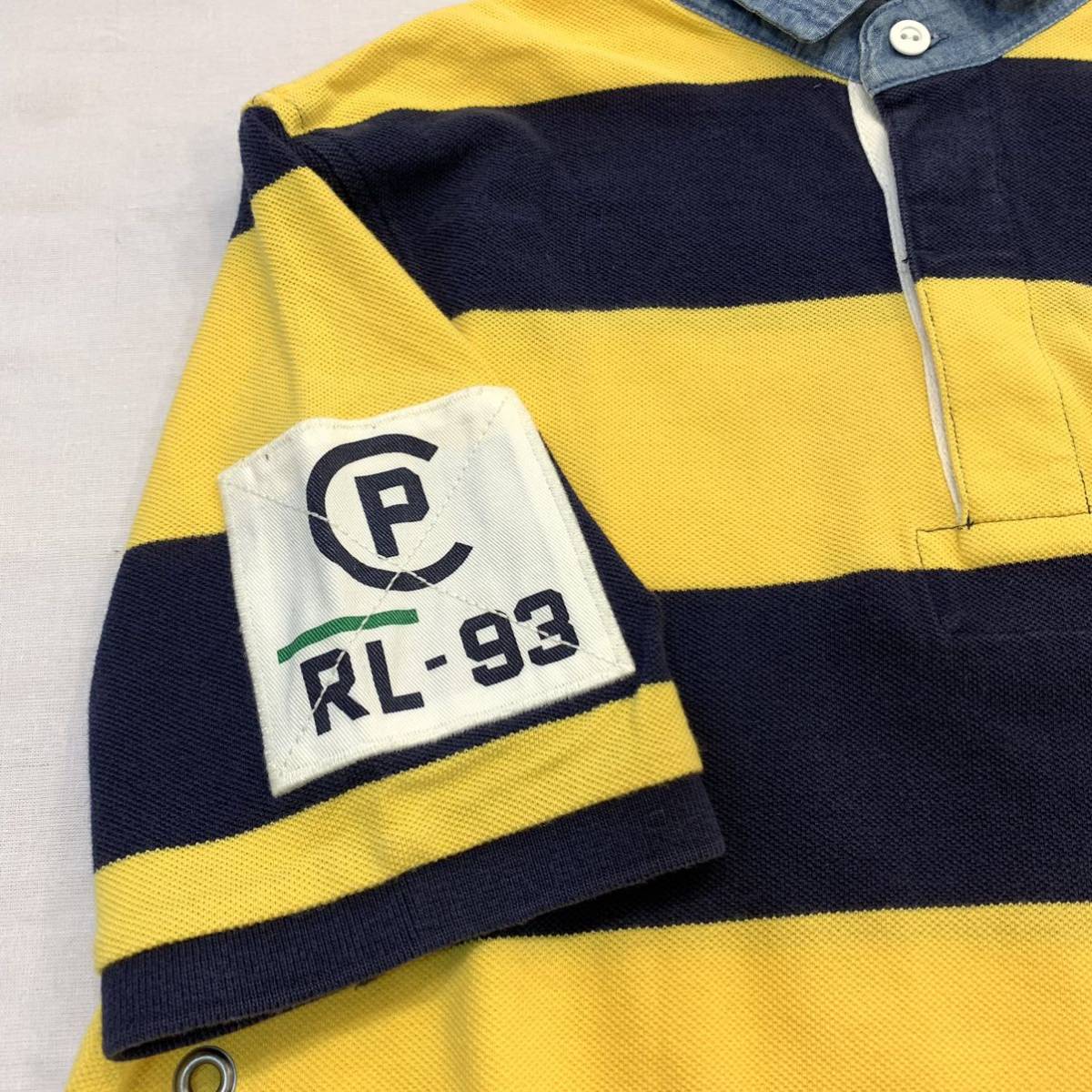 RL-93 POLO RALPH LAUREN ラガーシャツ ポロ ラルフローレン ポロシャツ 鹿の子 半袖 ボーダー ゼッケン RL93 XS