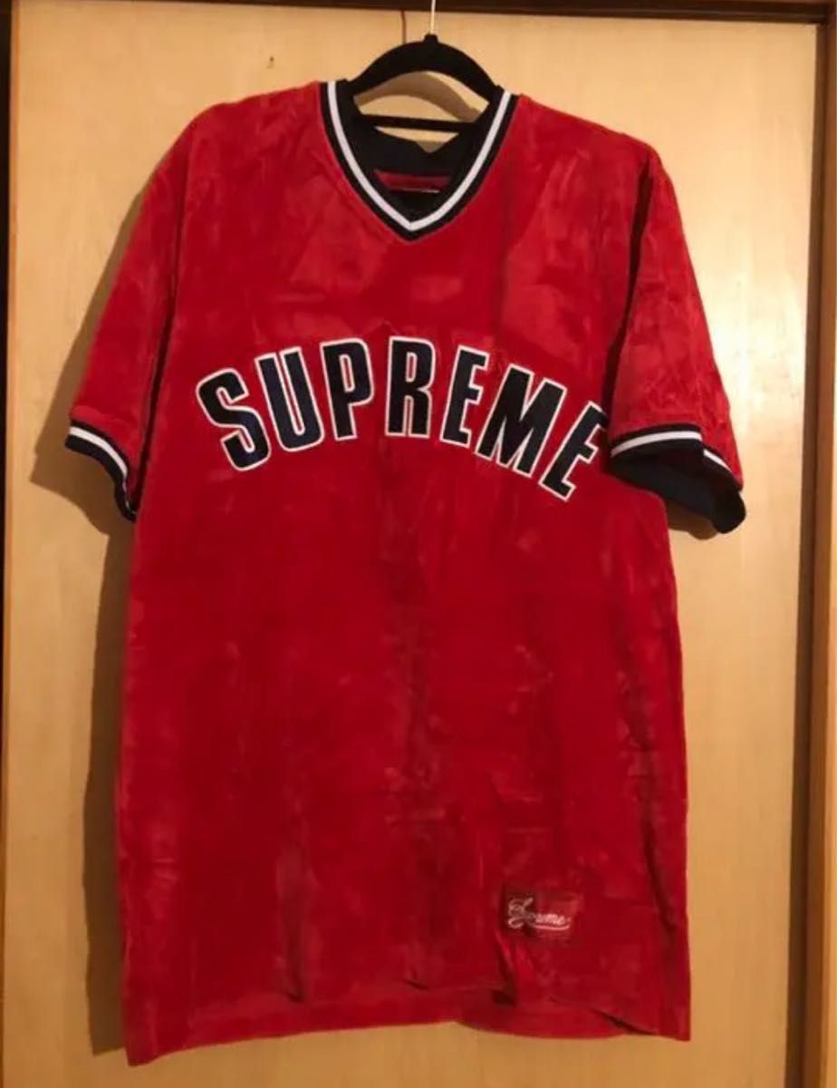 Supreme ベロア アーチロゴ フットボールジャージ Baseball Jersey