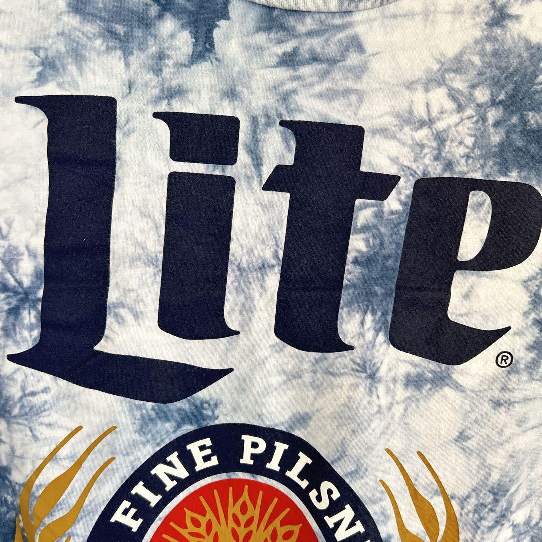 Miller Lite ミラーライトビール タイダイ染め Tシャツ 半袖 輸入品 春服 夏服 海外古着 会社 企業 酒 炭酸飲料_画像4