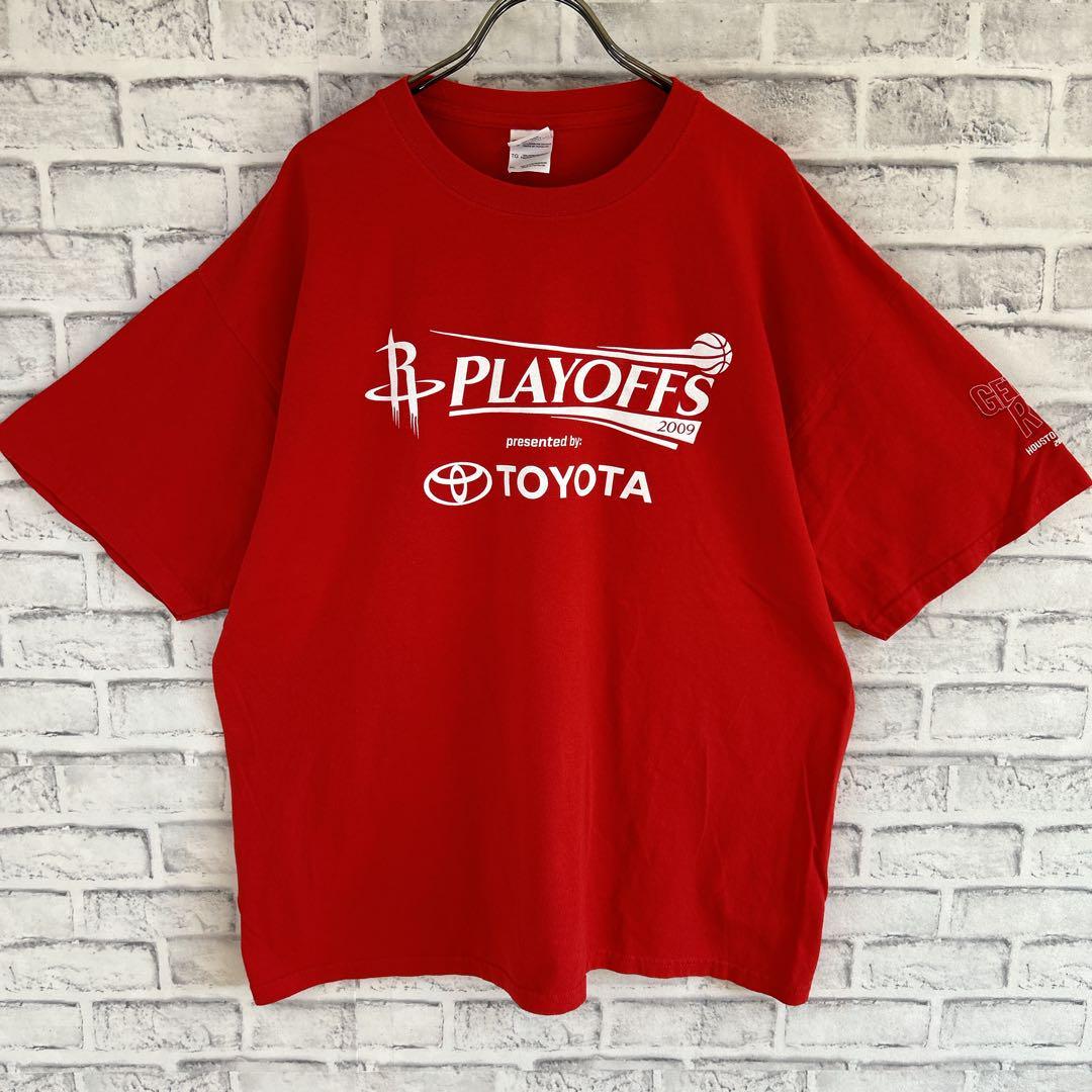 TOYOTA トヨタ自動車 NBA ヒューストンロケッツ Tシャツ 半袖 輸入品 春服 夏服 海外古着 ゆったり 会社 車 カー 外車 企業 バスケ_画像2