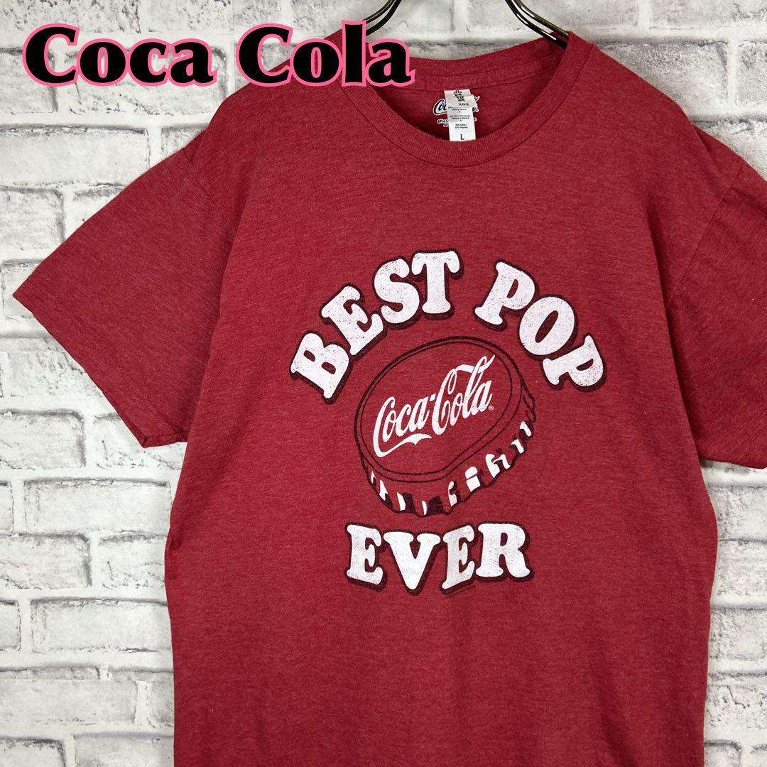 Coca Cola コカコーラ 王冠 キャップ ジュース Tシャツ 半袖 輸入品 春服 夏服 海外古着 会社 企業 炭酸飲料