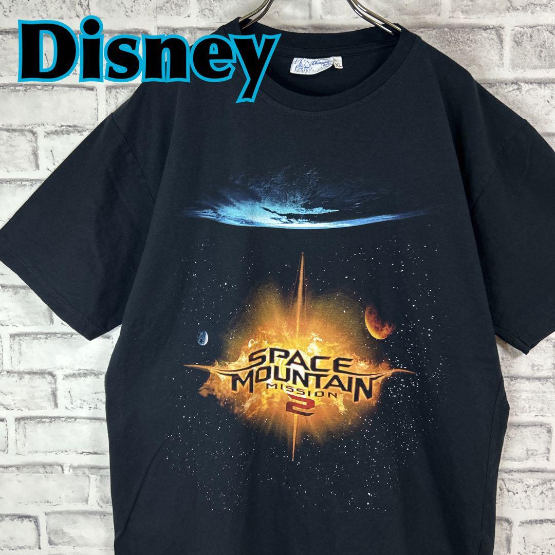 Disney ディズニーランド パリ スペースマウンテン Tシャツ 半袖 輸入品 春服 夏服 海外古着 ゆったり アトラクション ジェットコースター