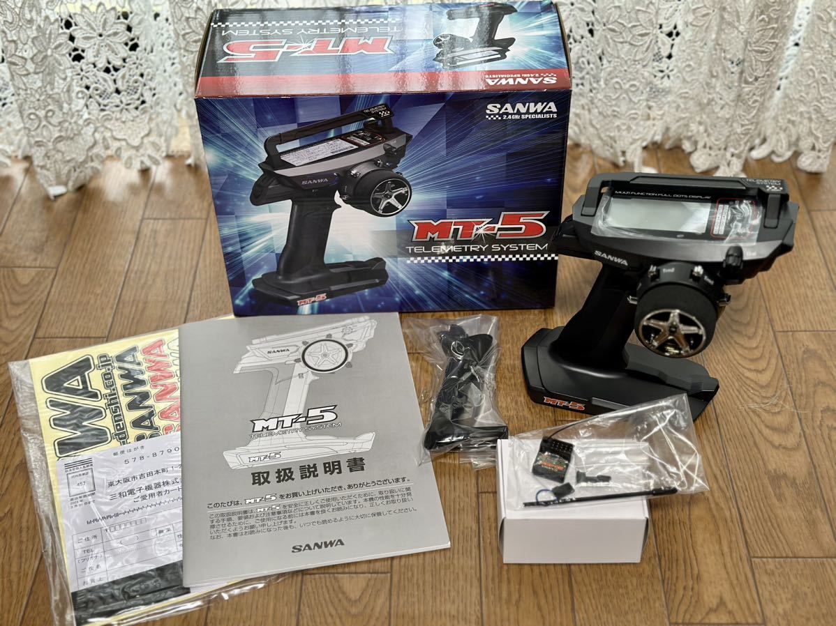 SANWA サンワ プロポセット　送信機 MT-5 受信機　RX-493i 未使用品　電池を入れて動作確認済み　美品です　RX-493i/PC プライマリーコンポ_画像1