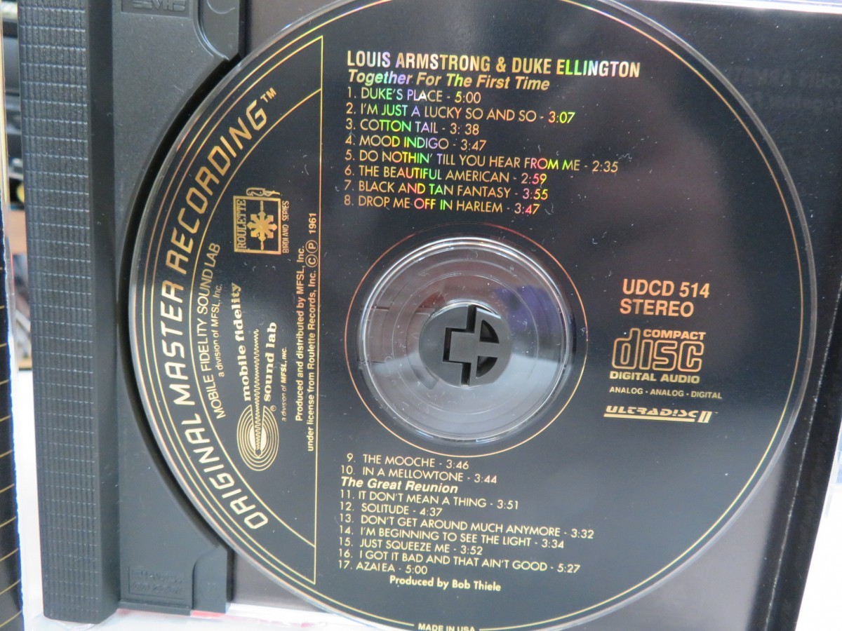 青7｜美品★ 24KT GOLD PLATED CD(mo-fi) / made in USA ★LOUIS ARMSTRONG & DUKE ELLINGTON（ルイアームストロング&デュークエリントン）_画像8