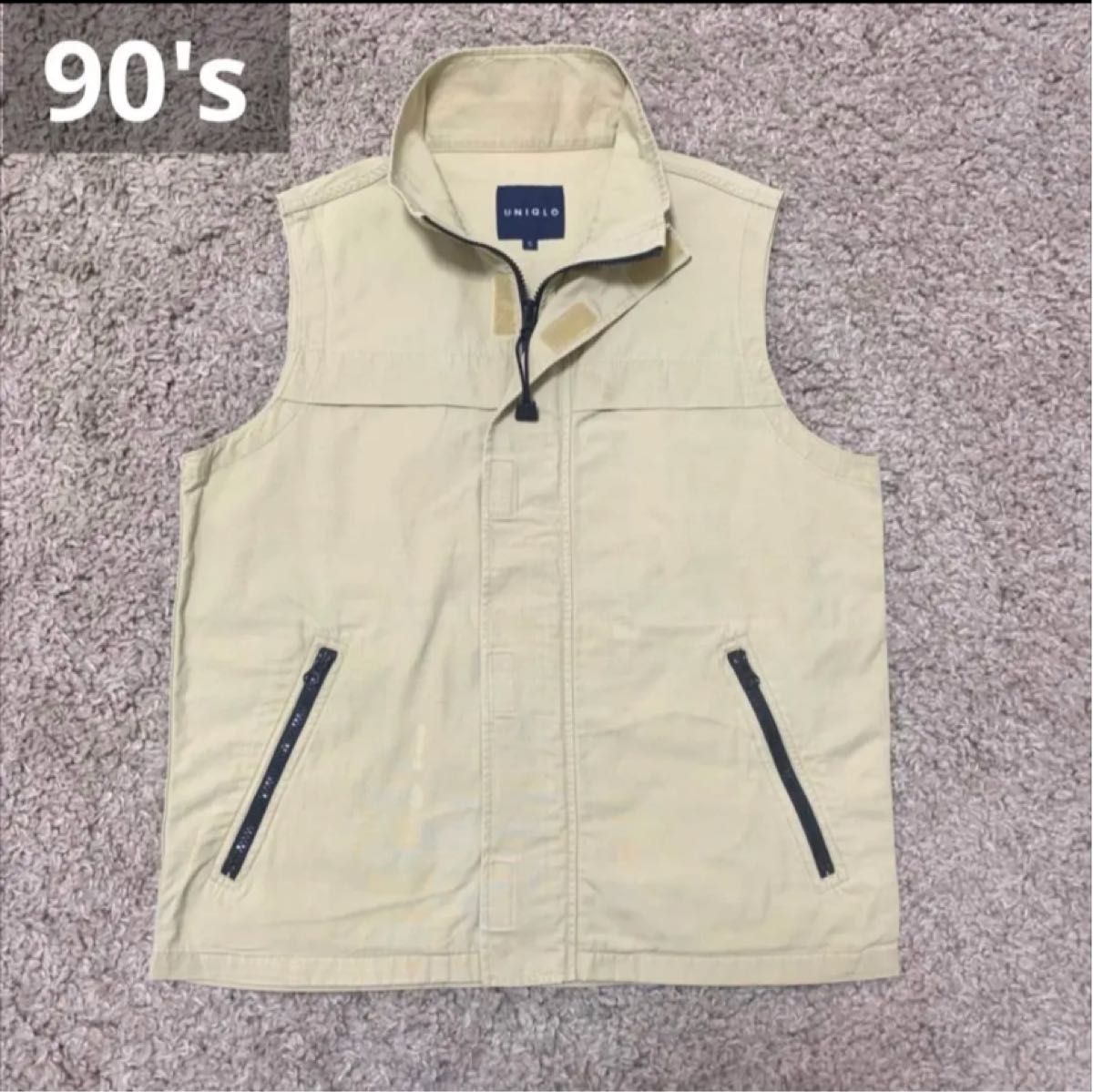 90's OLD UNIQLO、オールドユニクロ、ベスト、y2kヴィンテージ古着 ジップアップ