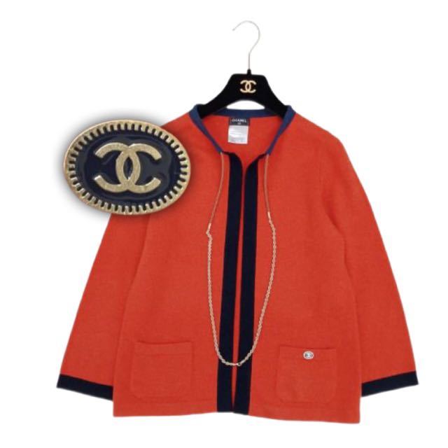 シャネル CHANEL チェーン付き カーディガン ネックレス ココマーク 美