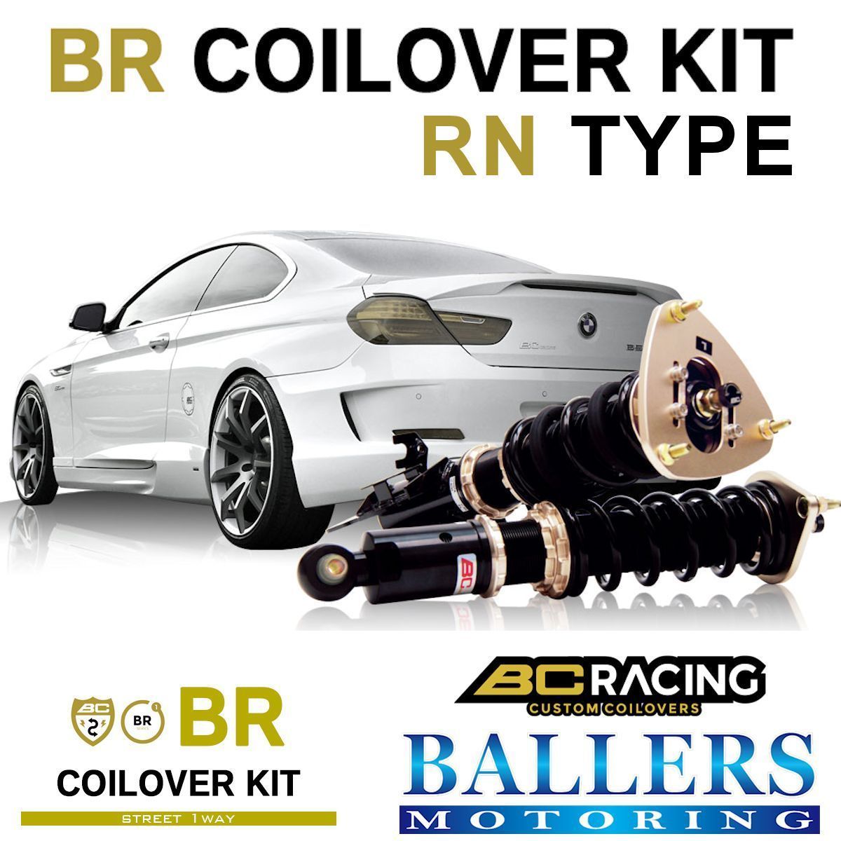 BC Racing コイルオーバーキット BMW 2シリーズ F22 M235i Frアッパーマウント3BOLT車 2014年～ 車高調 ダンパー BCレーシング BR RNタイプ_画像1