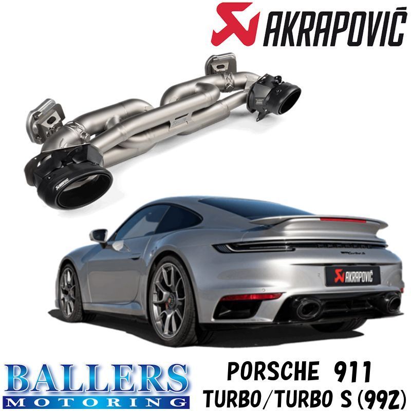 ポルシェ 911 ターボ/ターボ S 992 エキゾーストシステム マフラー アクラポビッチ スリップオンレースライン テールパイプセット PORSCHE_画像1
