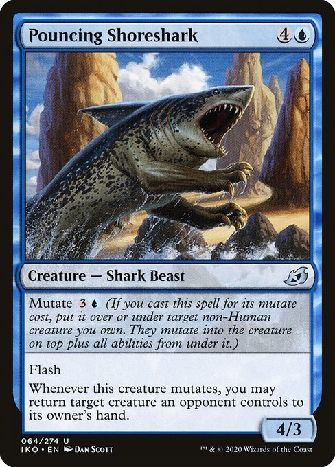 MTG ■青/英語版■ 《飛びかかる岸鮫/Pouncing Shoreshark》イコリア:巨獣の棲処 IKO_画像1