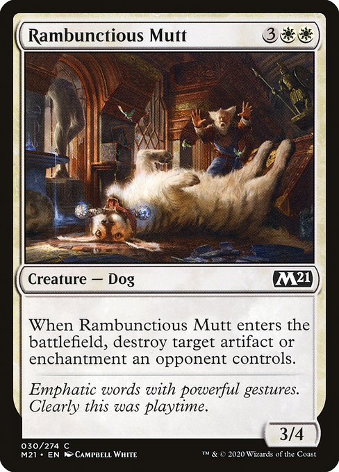 MTG ■白/英語版■ 《やんちゃな犬/Rambunctious Mutt》★FOIL★基本セット2021 M21_画像1