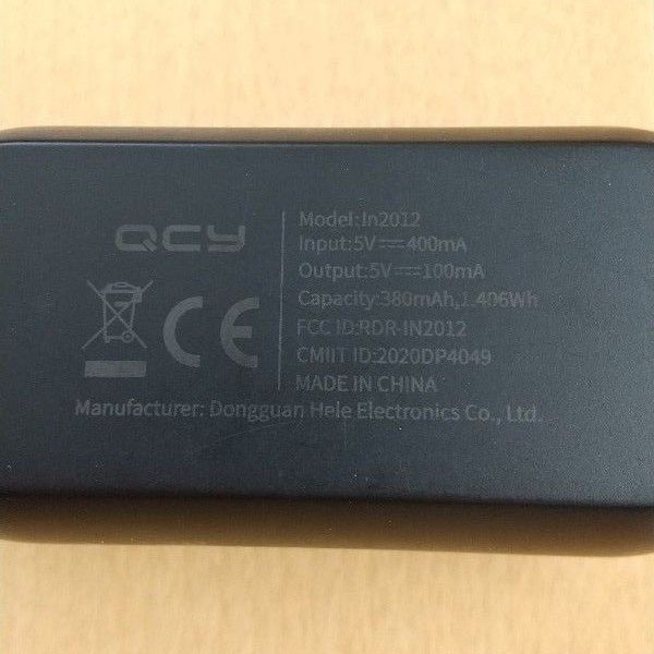 QCY T1C ワイヤレスイヤホン マイク付き 防水 ブラック QCY-T1C