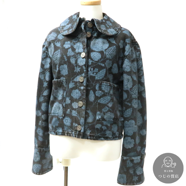 CHANEL デニムジャケット P70736 V62507 フラワー カメリア #34 シャネル 美品 質屋