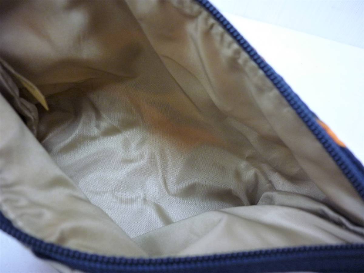 COACH Coach signature pouch make-up pouch navy orange nylon 
