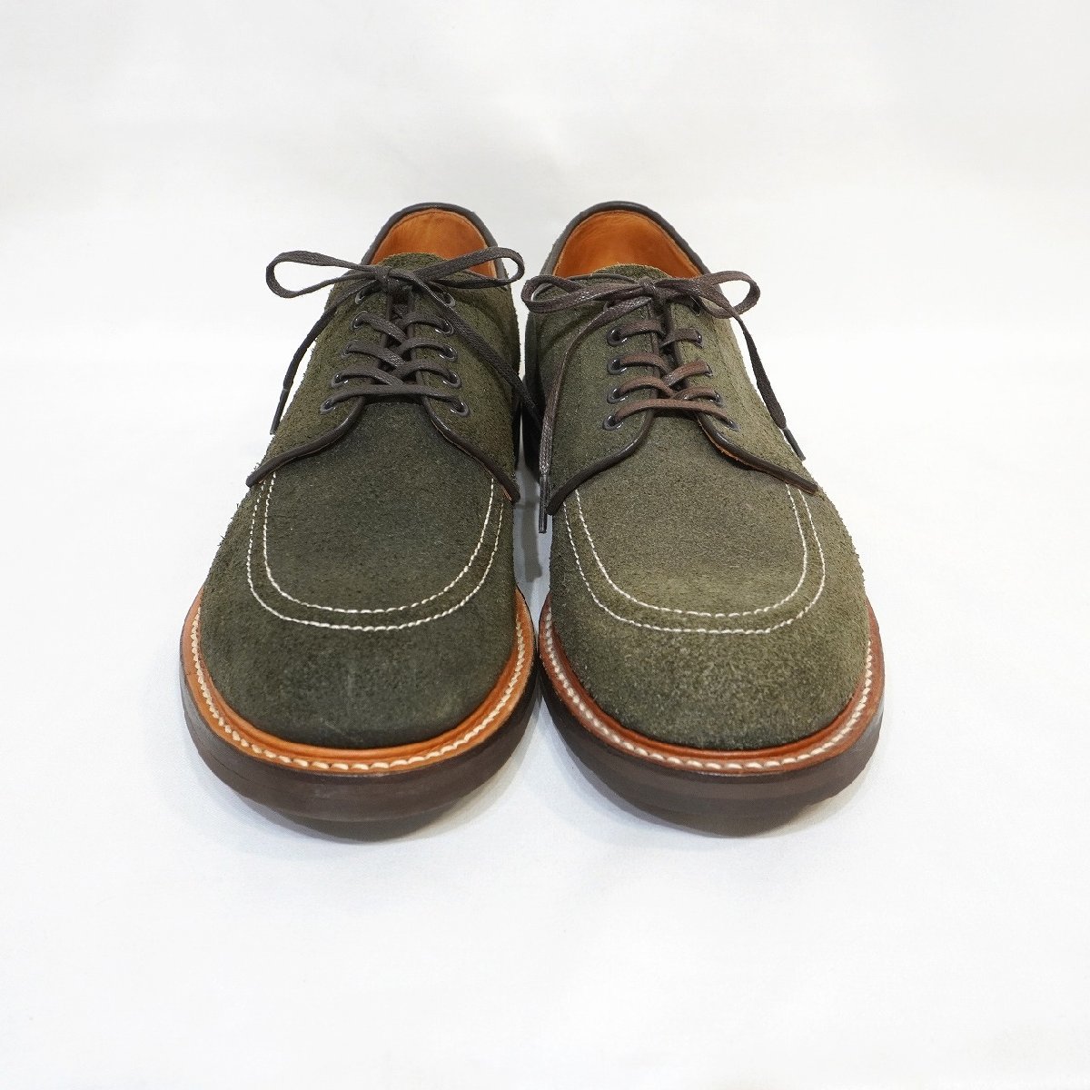 WHEEL ROBE (8E) MOC TOE OXFORDmoktu oxford shoe oil suede leather shoes Wheel low b moss green H4-38