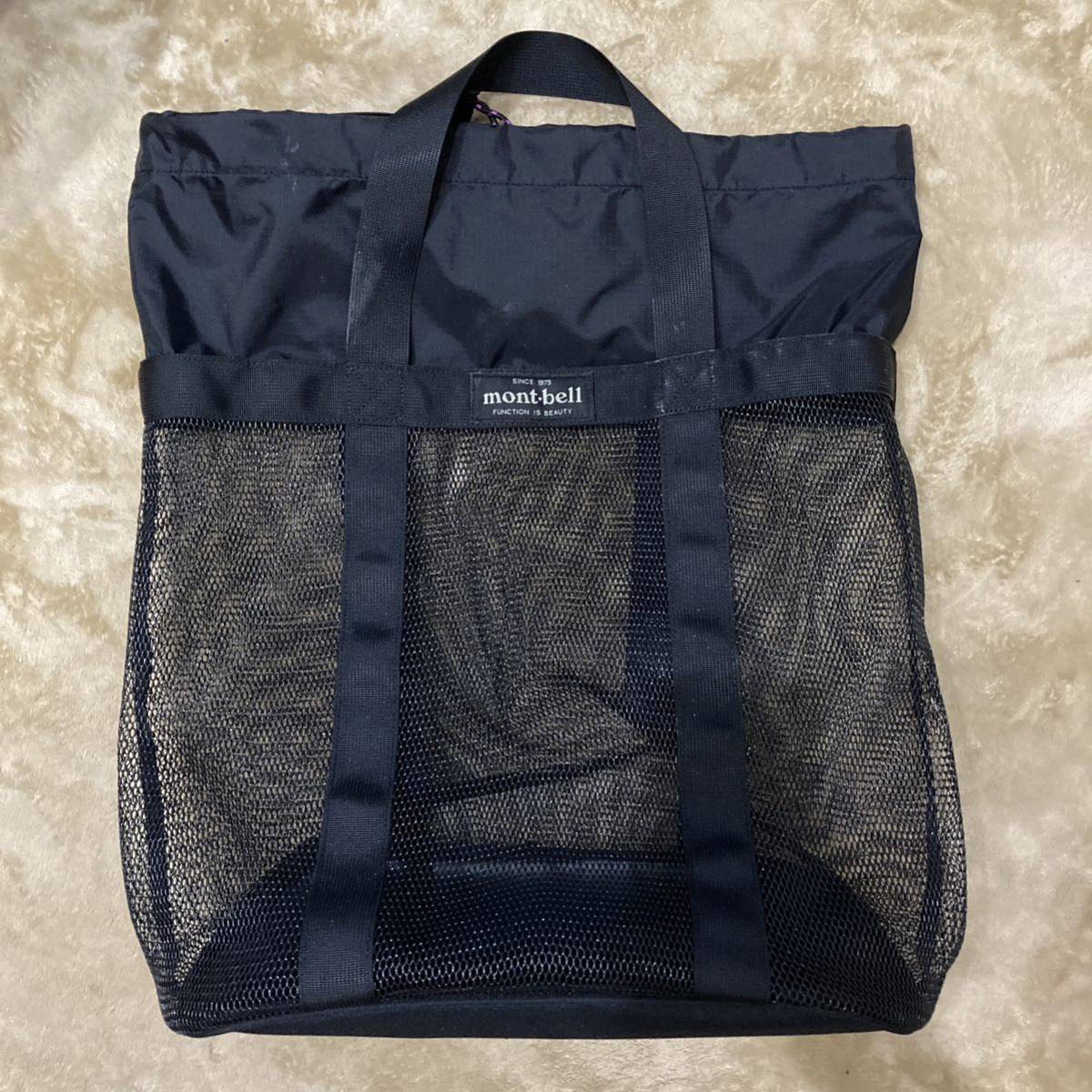 Mont-bell モンベル メッシュ 黒 Sサイズ トートバッグ ブラック