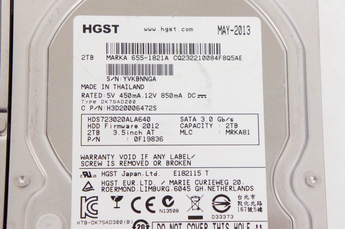 WesternDigital & SEAGATE & HGST HDD 2TB*3 計6TB WD2000FYYZ&ST2000DM001&HDS723020ALA640_画像4