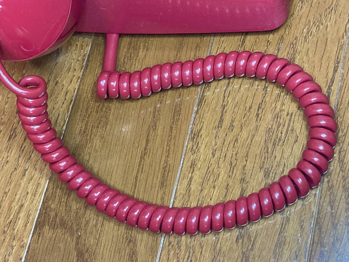 動作OK NTT 601-P電話機 赤色(ワインレッド色) M(明星電気？) 1984年 プッシュホン インテリア ディスプレイ アンティーク 昭和レトロ_画像7
