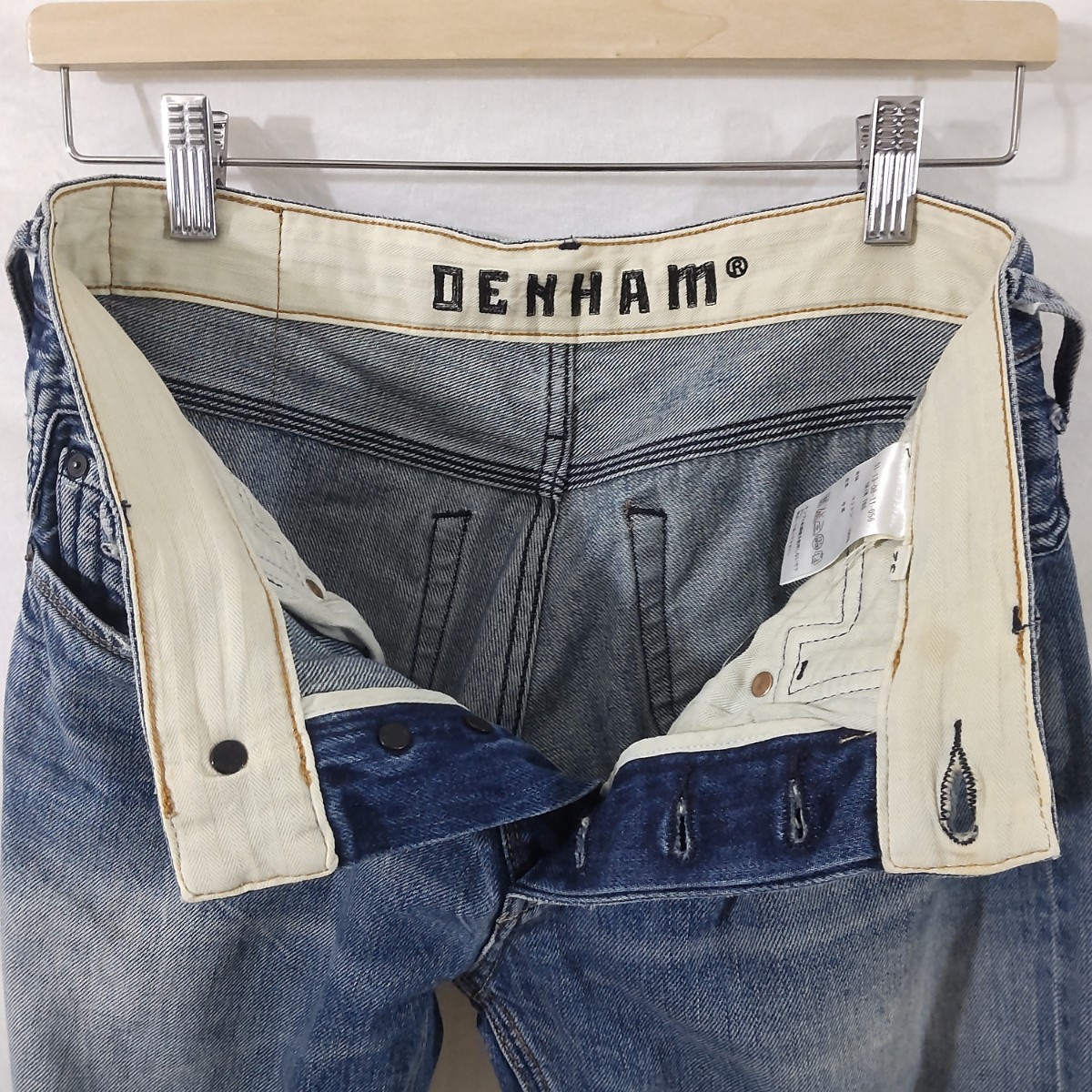 DENHAM SKIN TBS W28 デニム セルヴィッチ ボタンフライ デンハム スリム ジーパン セルビッチ 赤耳 ボタンフライ_画像6