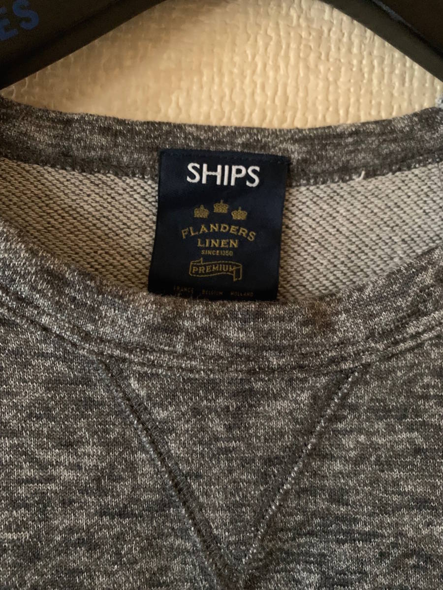 SHIPS( Ships ) half sleeve linen. sweat gray series S beautiful goods 