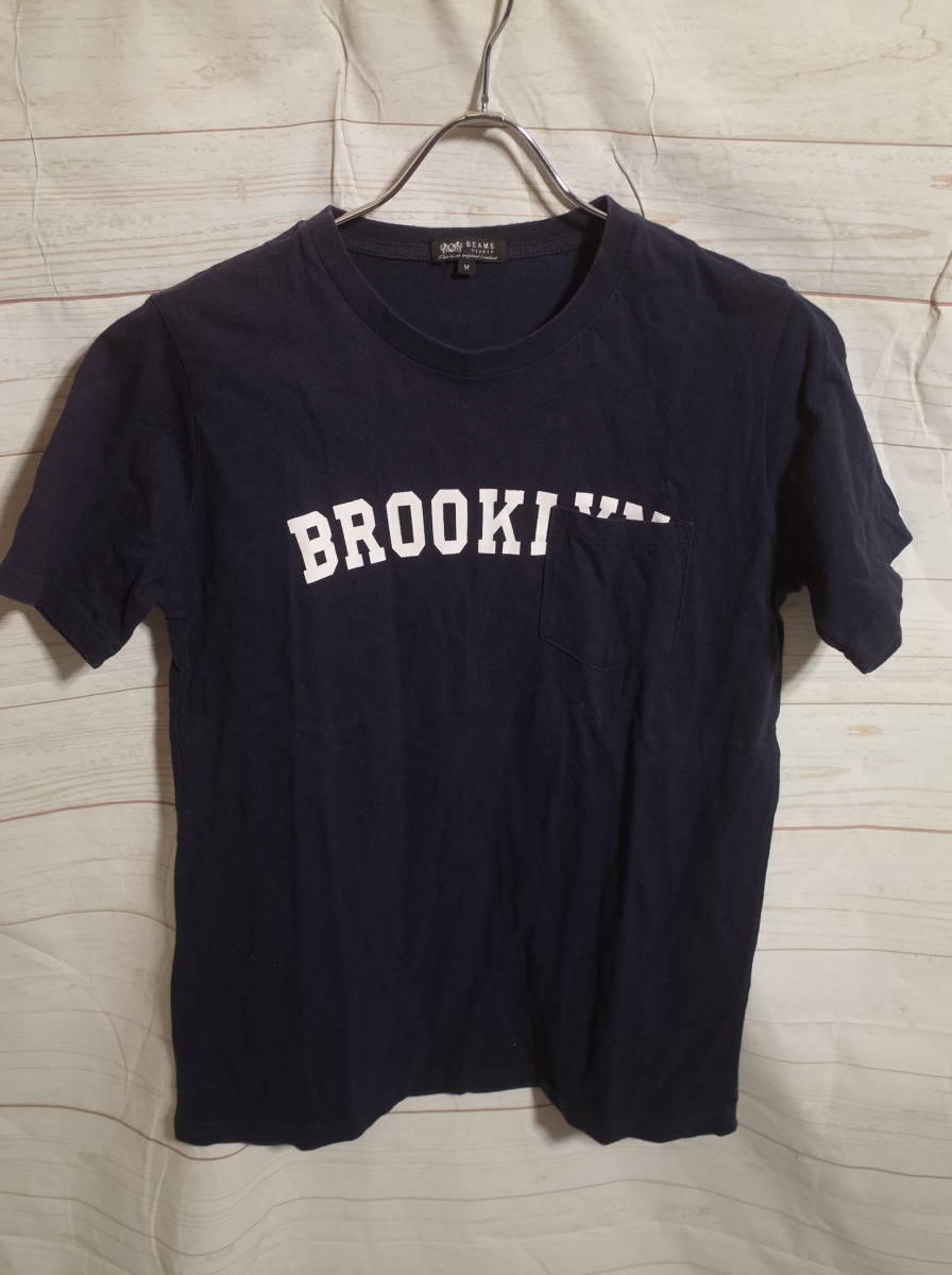  men's pg468 Beams Heart BEAMS HEART Brooke Lynn short sleeves pocket T-shirt M navy blue 